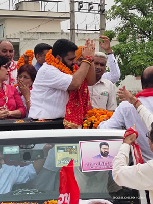 Live Update Ambala : राज्यसभा सदस्य कार्तिकेय शर्मा का रोड शो शुरू